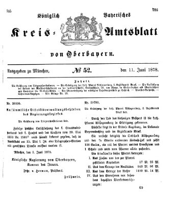 Königlich-bayerisches Kreis-Amtsblatt von Oberbayern (Münchner Intelligenzblatt) Dienstag 11. Juni 1878