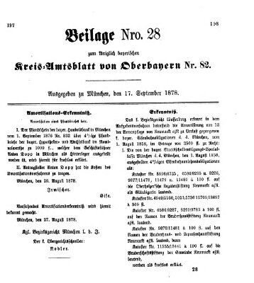 Königlich-bayerisches Kreis-Amtsblatt von Oberbayern (Münchner Intelligenzblatt) Dienstag 17. September 1878