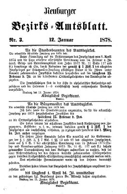 Neuburger Bezirks-Amtsblatt Samstag 12. Januar 1878