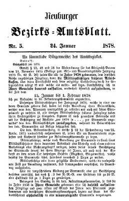 Neuburger Bezirks-Amtsblatt Donnerstag 24. Januar 1878