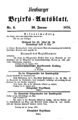 Neuburger Bezirks-Amtsblatt Samstag 26. Januar 1878