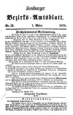 Neuburger Bezirks-Amtsblatt Freitag 1. März 1878