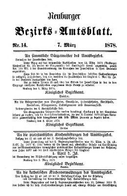 Neuburger Bezirks-Amtsblatt Donnerstag 7. März 1878