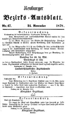 Neuburger Bezirks-Amtsblatt Sonntag 24. November 1878