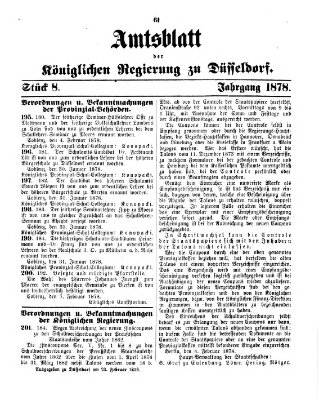 Amtsblatt für den Regierungsbezirk Düsseldorf Samstag 23. Februar 1878