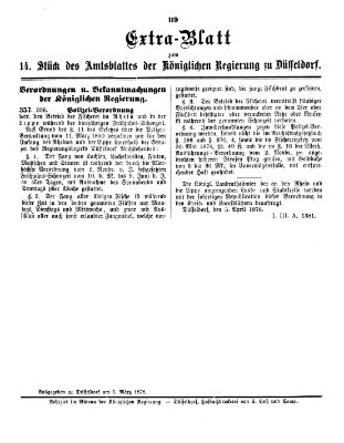 Amtsblatt für den Regierungsbezirk Düsseldorf Mittwoch 6. März 1878