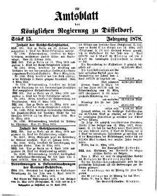 Amtsblatt für den Regierungsbezirk Düsseldorf Samstag 13. April 1878