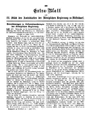 Amtsblatt für den Regierungsbezirk Düsseldorf Mittwoch 5. Juni 1878