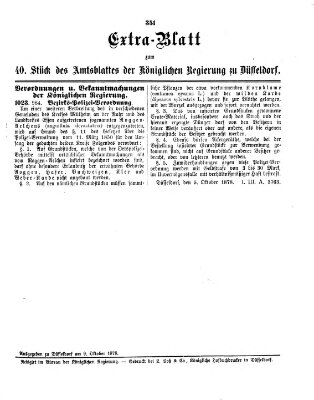 Amtsblatt für den Regierungsbezirk Düsseldorf Mittwoch 9. Oktober 1878