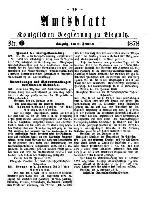 Amts-Blatt der Preußischen Regierung zu Liegnitz Samstag 9. Februar 1878