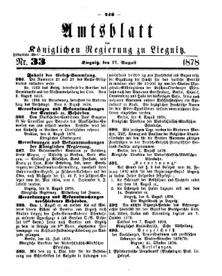 Amts-Blatt der Preußischen Regierung zu Liegnitz Samstag 17. August 1878