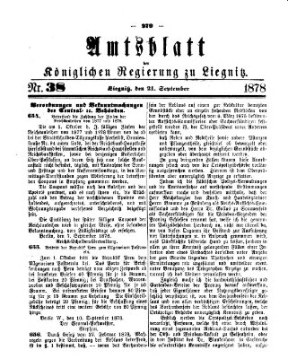 Amts-Blatt der Preußischen Regierung zu Liegnitz Samstag 21. September 1878