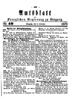 Amts-Blatt der Preußischen Regierung zu Liegnitz Samstag 5. Oktober 1878