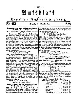 Amts-Blatt der Preußischen Regierung zu Liegnitz Samstag 19. Oktober 1878