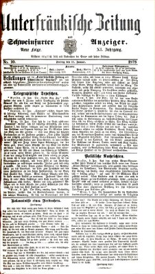 Unterfränkische Zeitung und Schweinfurter Anzeiger (Schweinfurter Anzeiger) Freitag 11. Januar 1878