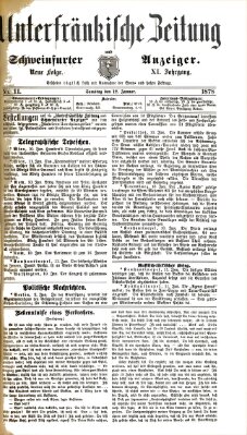 Unterfränkische Zeitung und Schweinfurter Anzeiger (Schweinfurter Anzeiger) Samstag 12. Januar 1878