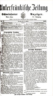 Unterfränkische Zeitung und Schweinfurter Anzeiger (Schweinfurter Anzeiger) Montag 21. Januar 1878