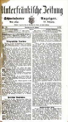 Unterfränkische Zeitung und Schweinfurter Anzeiger (Schweinfurter Anzeiger) Samstag 26. Januar 1878