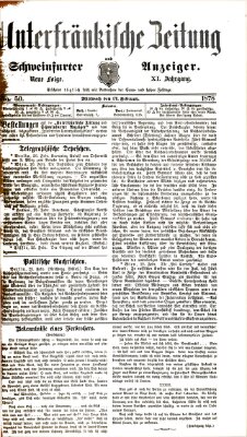 Unterfränkische Zeitung und Schweinfurter Anzeiger (Schweinfurter Anzeiger) Mittwoch 27. Februar 1878