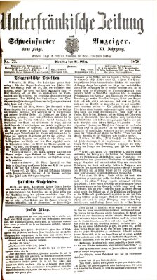 Unterfränkische Zeitung und Schweinfurter Anzeiger (Schweinfurter Anzeiger) Dienstag 26. März 1878