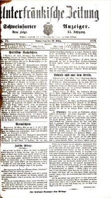 Unterfränkische Zeitung und Schweinfurter Anzeiger (Schweinfurter Anzeiger) Donnerstag 28. März 1878