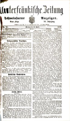 Unterfränkische Zeitung und Schweinfurter Anzeiger (Schweinfurter Anzeiger) Montag 15. April 1878