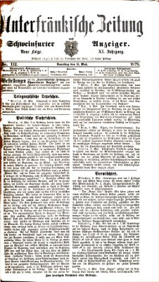 Unterfränkische Zeitung und Schweinfurter Anzeiger (Schweinfurter Anzeiger) Samstag 11. Mai 1878