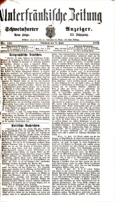 Unterfränkische Zeitung und Schweinfurter Anzeiger (Schweinfurter Anzeiger) Mittwoch 19. Juni 1878