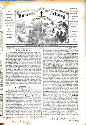 Bauern-Zeitung Donnerstag 11. April 1878