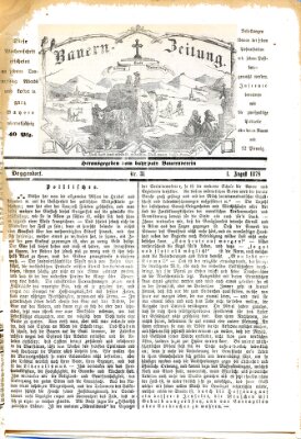 Bauern-Zeitung Donnerstag 1. August 1878