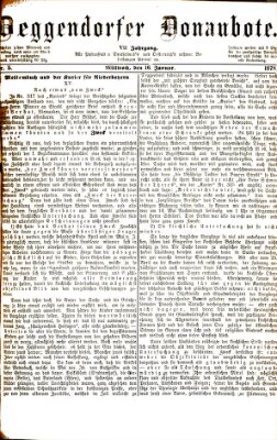 Deggendorfer Donaubote Mittwoch 16. Januar 1878