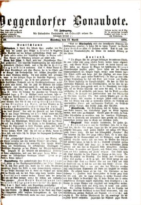 Deggendorfer Donaubote Samstag 13. April 1878