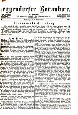 Deggendorfer Donaubote Samstag 21. September 1878