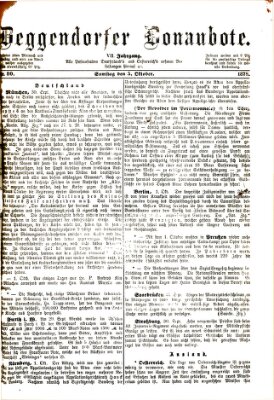 Deggendorfer Donaubote Samstag 5. Oktober 1878