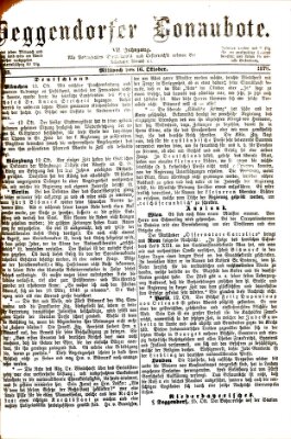 Deggendorfer Donaubote Mittwoch 16. Oktober 1878