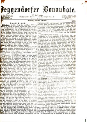 Deggendorfer Donaubote Samstag 19. Oktober 1878