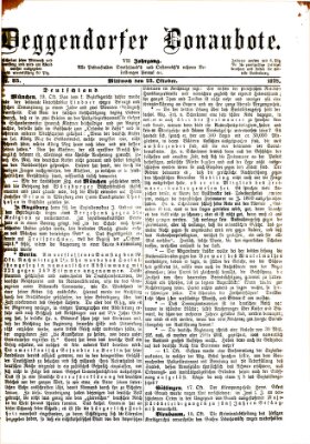 Deggendorfer Donaubote Mittwoch 23. Oktober 1878