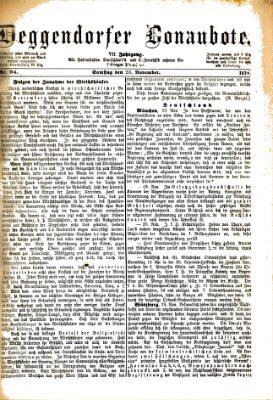 Deggendorfer Donaubote Samstag 23. November 1878