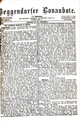 Deggendorfer Donaubote Samstag 30. November 1878