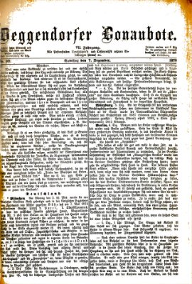 Deggendorfer Donaubote Samstag 7. Dezember 1878