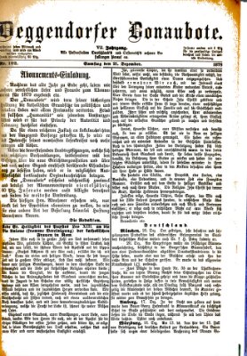 Deggendorfer Donaubote Samstag 21. Dezember 1878