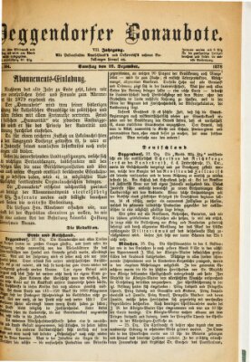 Deggendorfer Donaubote Samstag 28. Dezember 1878