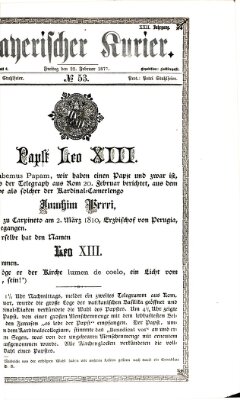 Bayerischer Kurier Freitag 22. Februar 1878