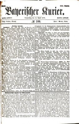 Bayerischer Kurier Donnerstag 18. April 1878