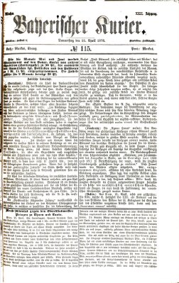 Bayerischer Kurier Donnerstag 25. April 1878