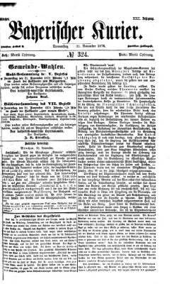 Bayerischer Kurier Donnerstag 21. November 1878