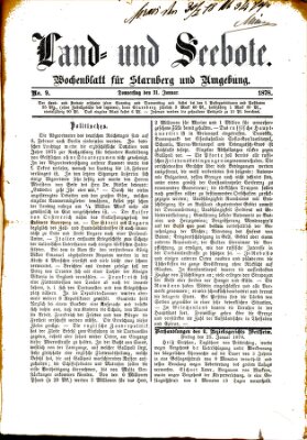 Land- und Seebote Donnerstag 31. Januar 1878