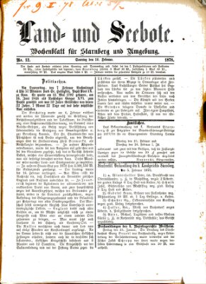 Land- und Seebote Sonntag 10. Februar 1878