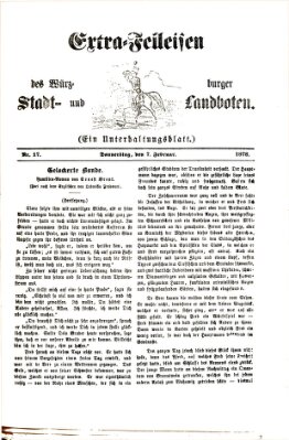 Extra-Felleisen (Würzburger Stadt- und Landbote) Donnerstag 7. Februar 1878