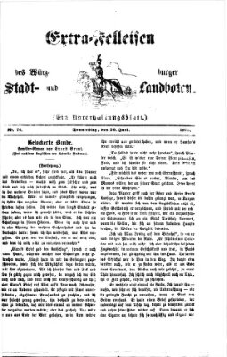 Extra-Felleisen (Würzburger Stadt- und Landbote) Donnerstag 20. Juni 1878